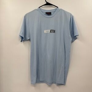 Motivation Mens T Shirt Medium Blue Graphic Tee USA‎ Made Short Sleeve